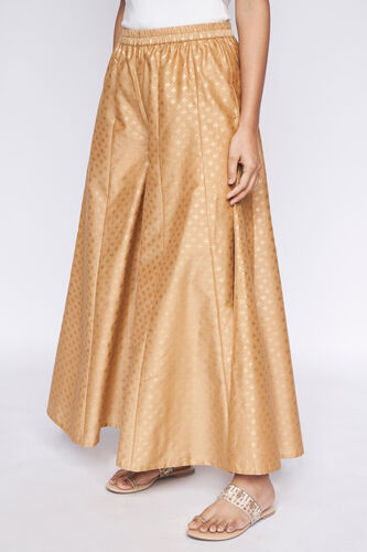 Gold Foil Print Flared Slip-On Sharara, Gold, image 2